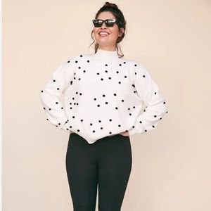 LPA Teza Sweater in Cream Polka Dot